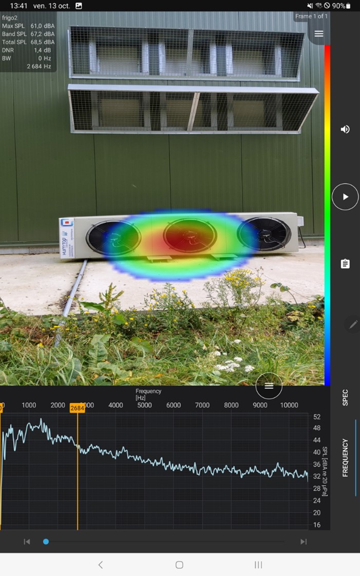 caméra acoustique, sevenbel, analyse spectrale